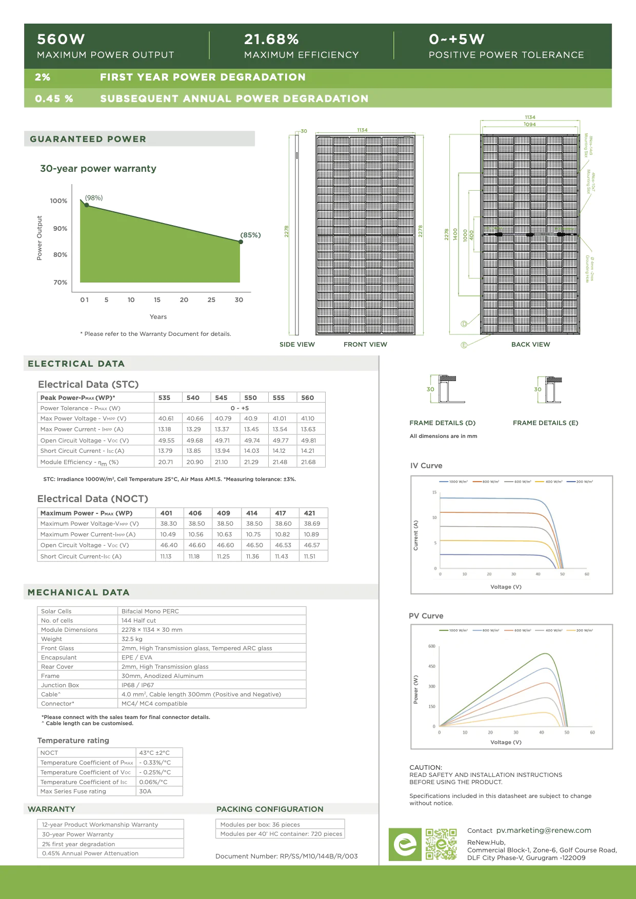 ReNew M10 144 Bifacial Solar Module – 535W to 560W - Image 3